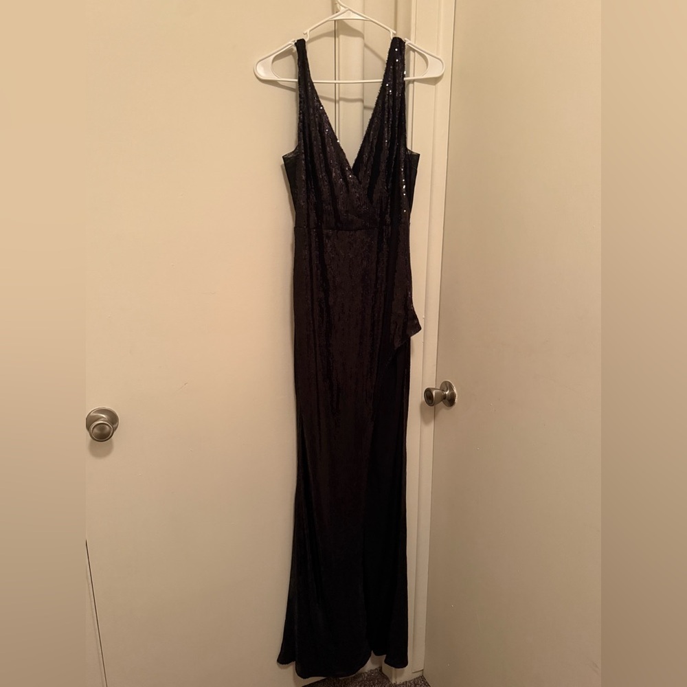 Fashion Nova Black Sequin Gown